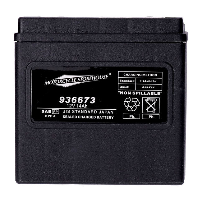 MCS, Serie Estándar - Batería Sellada AGM. 12 V,14 Ah,240 CCA Para Harley Davidson