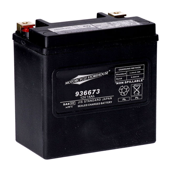 MCS, Serie Estándar - Batería Sellada AGM. 12 V,14 Ah,240 CCA Para Harley Davidson