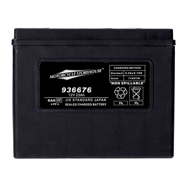 MCS, Standard Series - Sealed AGM Battery.12 V, 23 Ah, 360 CCA For Harley Davidson