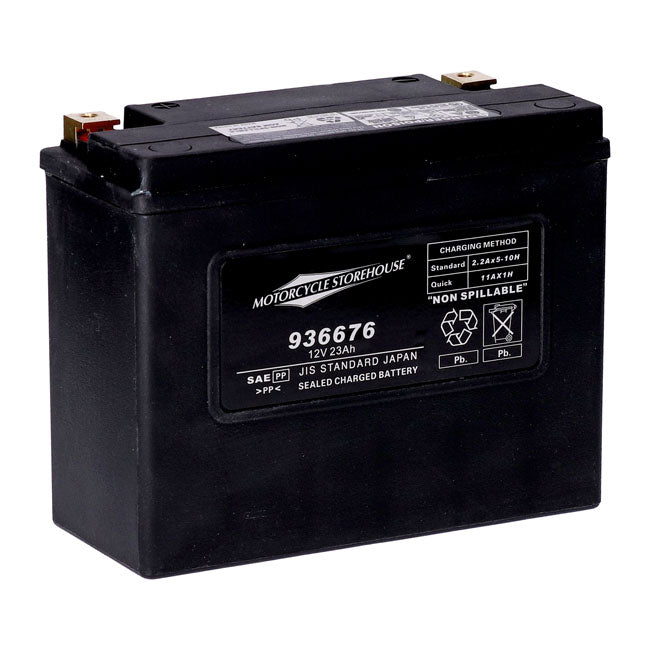 MCS, Standard Series - Sealed AGM Battery.12 V, 23 Ah, 360 CCA For Harley Davidson
