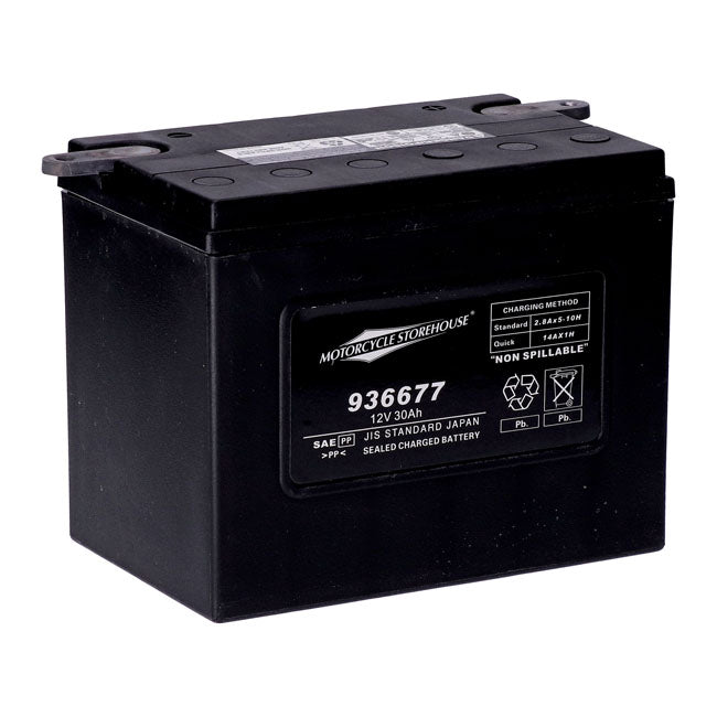 MCS, Serie Estándar - Batería Sellada AGM. 12 V,30 Ah.370 CCA Para Harley Davidson
