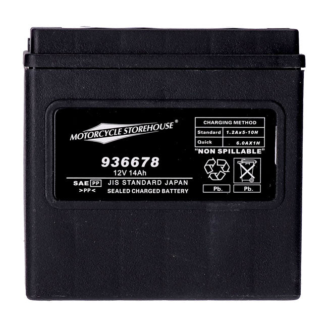 MCS, Serie Estándar - Batería Sellada AGM. 12 V, 14 Ah. 240 CCA Para Harley Davidson