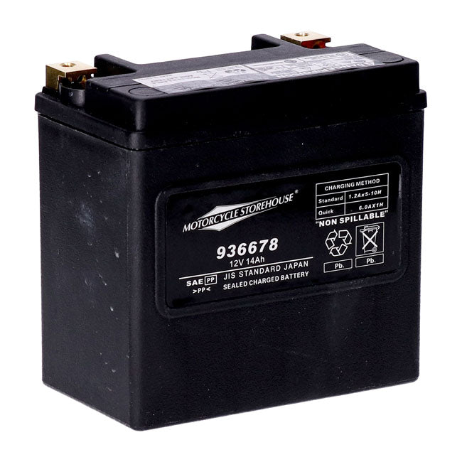 MCS, Serie Estándar - Batería Sellada AGM. 12 V, 14 Ah. 240 CCA Para Harley Davidson