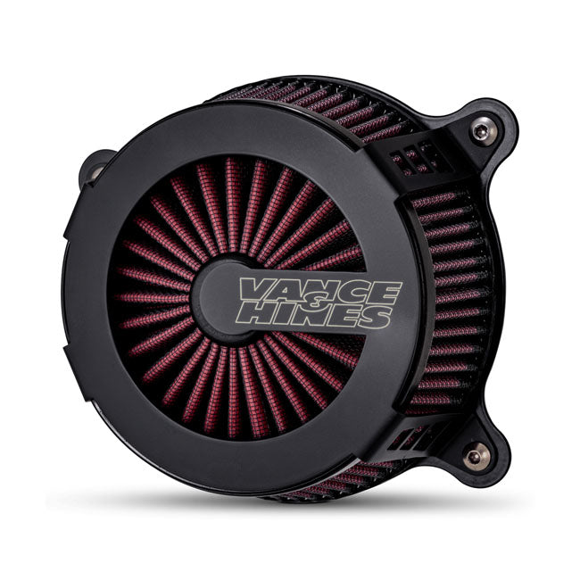 V&amp;H VO2 Cage Fighter Air Filter Kit. Matte Black for Harley-Davidson
