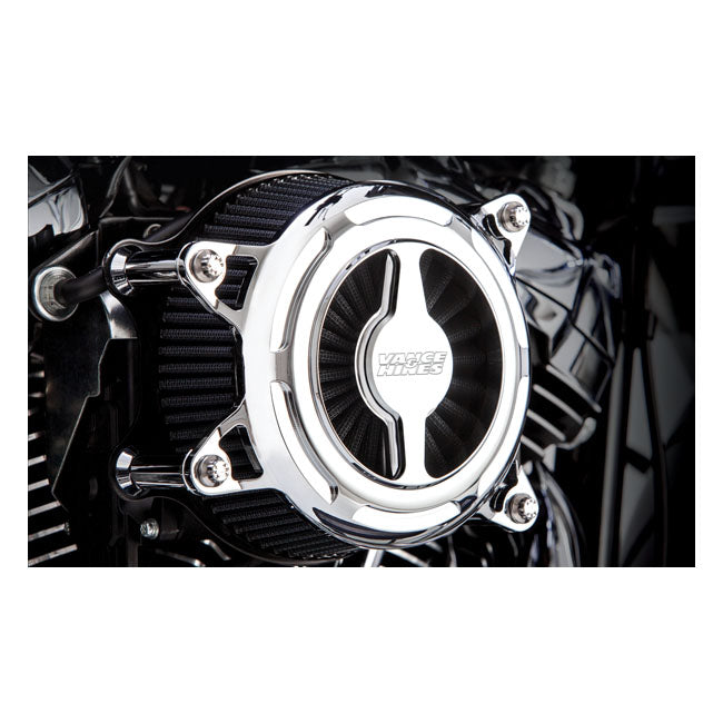 V & H, Vo2 leaf air filter kit. Chrome for Harley Davidson