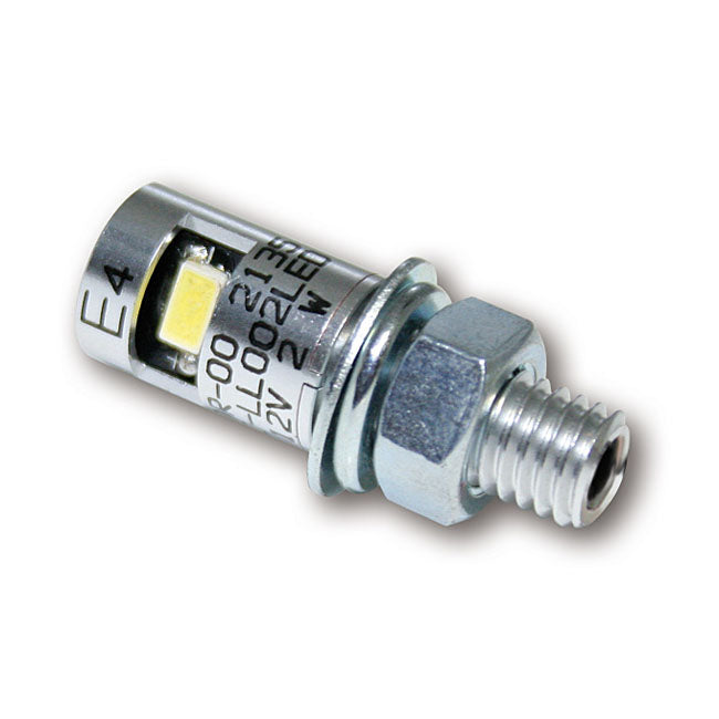 Burdett, Perno De Montaje De Matrícula Con Led Cromado Para Harley-Davidson