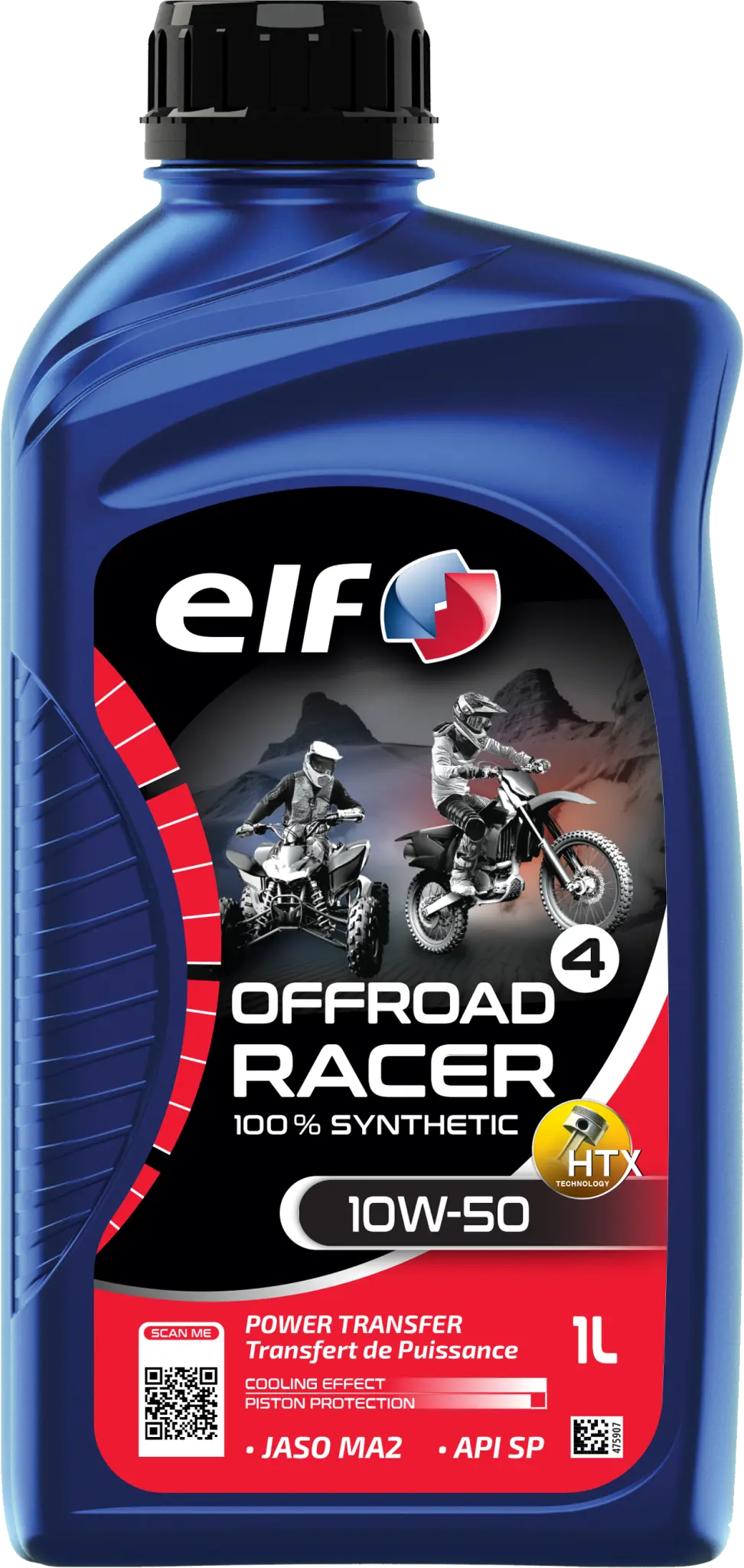 Aceite motor sintetico para moto Off-Road 4 Racer 10W-50 1L