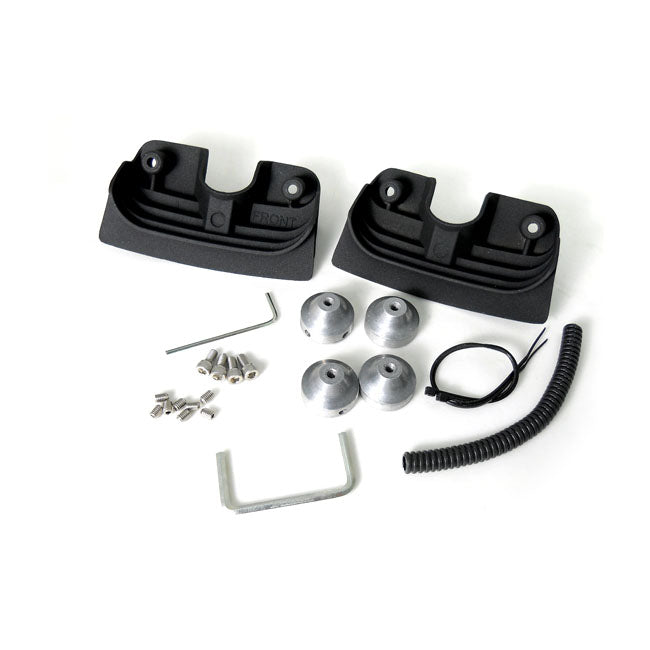 Finned Head Bolt Bridge Cover Kit, Black for Harley Davidson