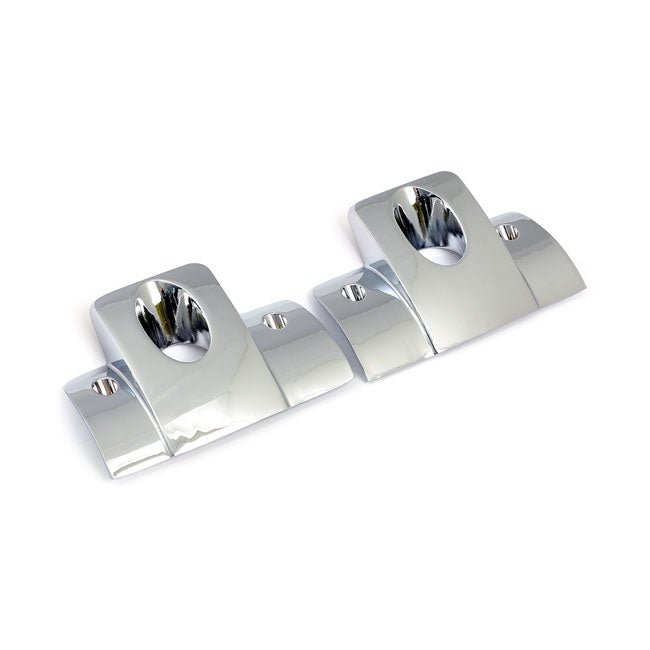 Head Bolt Bridge Cover Set. Smooth, Chrome for Harley-Davidson