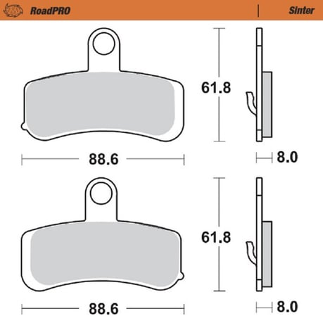 Pastillas de freno delanteras Moto-Master RoadPro. Sinterizado