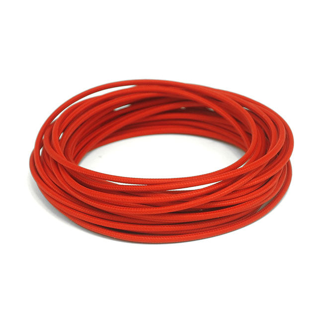 Classic Fabric-Covered Wiring Harness, 25 Feet, Roll, Red, for Harley-Davidson