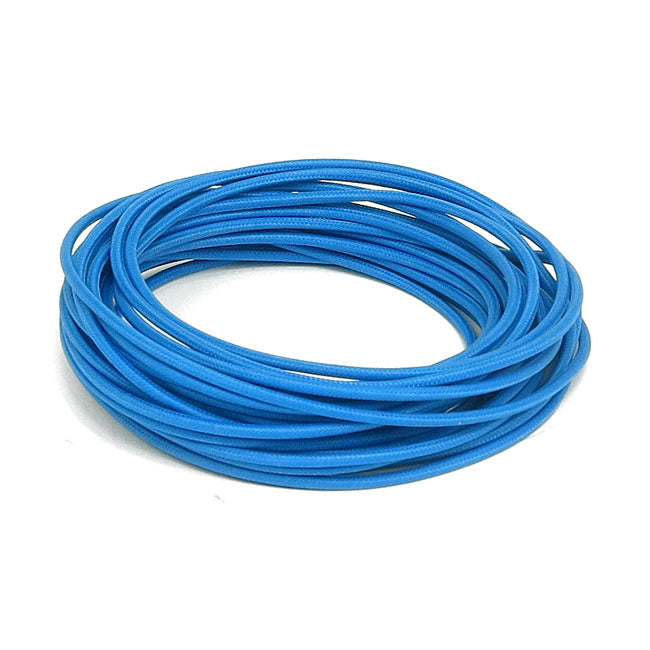 Classic Fabric-Covered Wiring Harness, 25 Feet Roll, Blue for Harley-Davidson