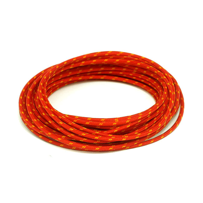 Classic Fabric-Covered Wiring Harness, 25 Feet Roll, Red/Yellow for Harley-Davidson