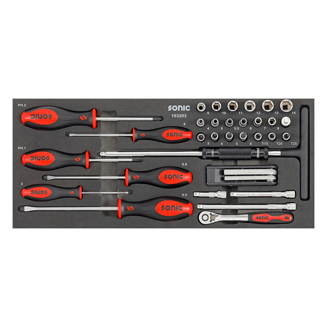 Sonic, 89-teiliger metrischer Superior-Werkzeugkasten für Motorräder