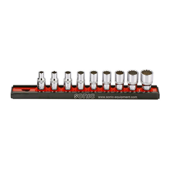 Sonic 9-Piece Socket Set with 1/4" US/SAE Rail Size