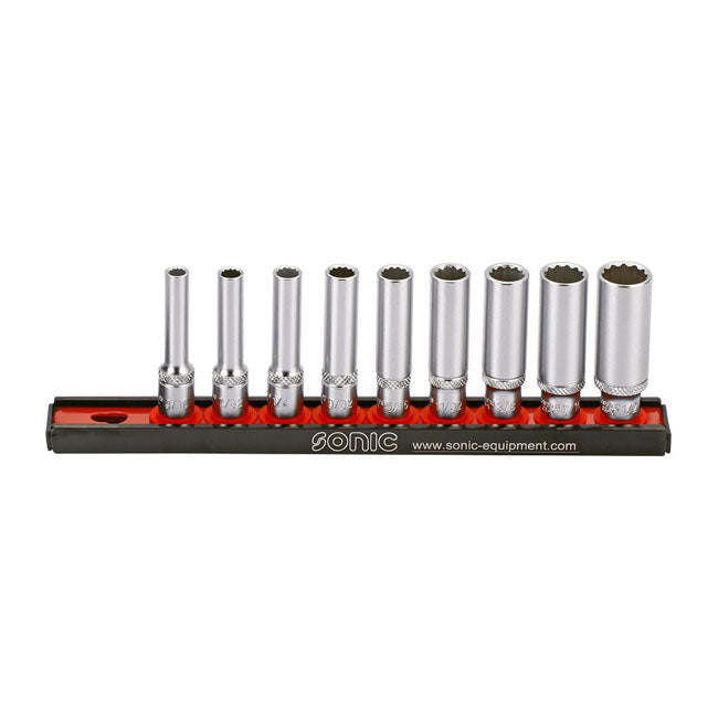 Sonic 9-Piece Deep Socket Set with 1/4" Drive US/SAE Rail
