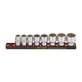 Sonic, 8-Piece Socket Set with 3/8" Rail, US/SAE Sizes