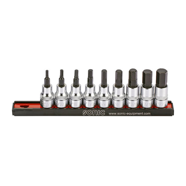 Sonic 3/8" Hex Socket Rail Set, 9-Piece US/SAE