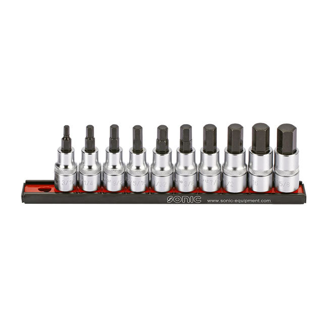 Sonic 10-Piece 1/2" Drive Hex Socket Set, US/SAE Sizes