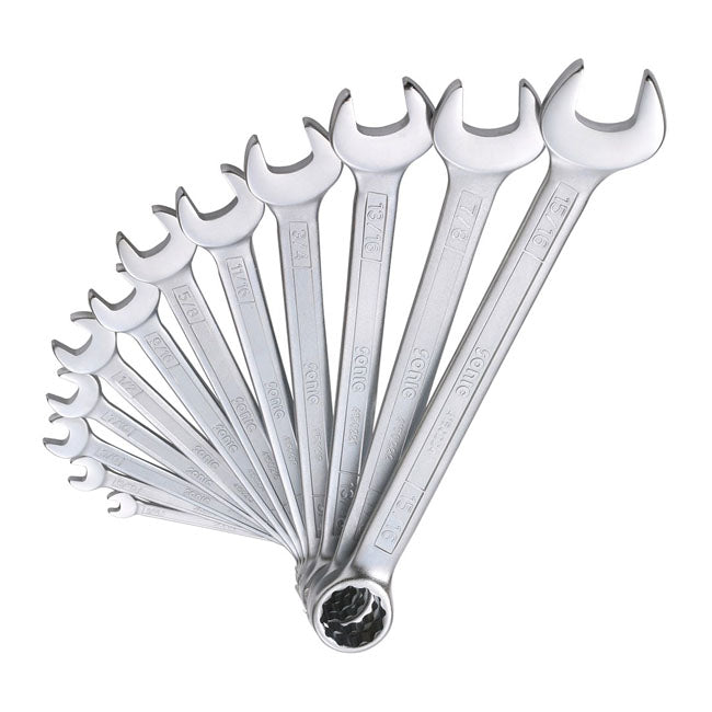 Sonic 12-Piece Open-End and Star Wrench Set, US/SAE Sizes