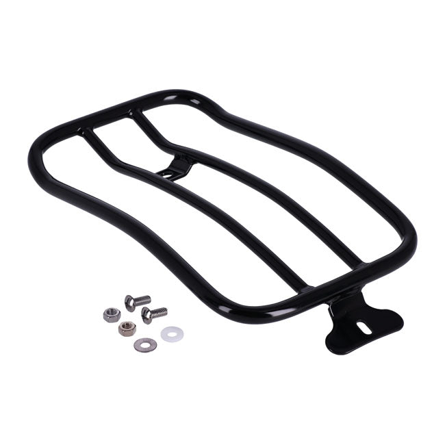 Schwarzer 7" Solositz-Gepäckträger für Harley-Davidson