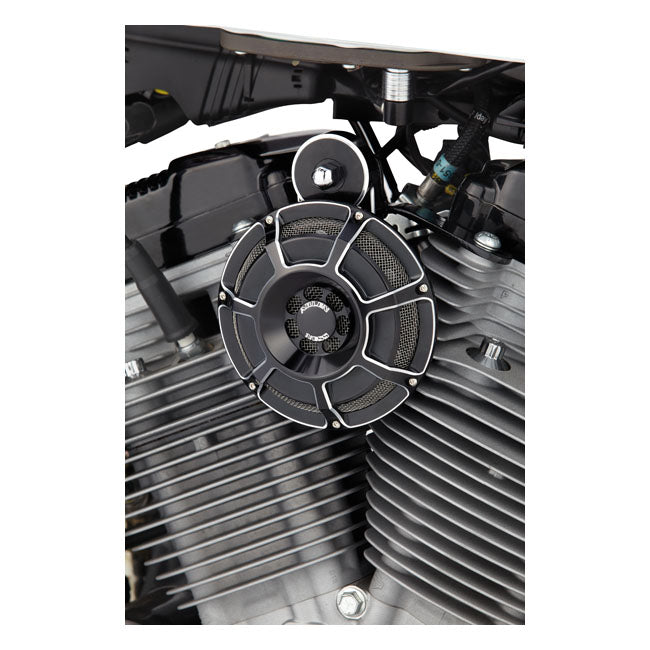 Arlen Ness Beveled Horn Kit. Black CC for Harley Davidson