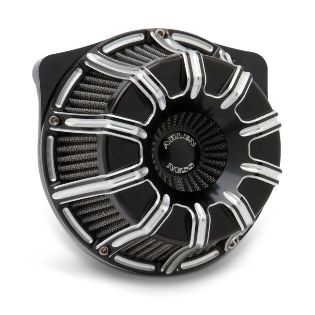 Arlen Ness 10 Gauge Inverted Air Cleaner Kit. Black CC for Harley-Davidson