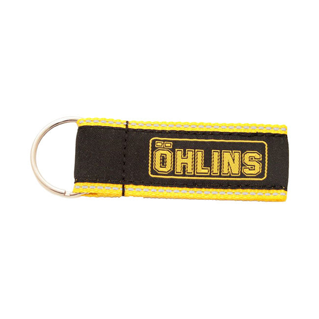 Keychain with black and yellow Öhlins logo