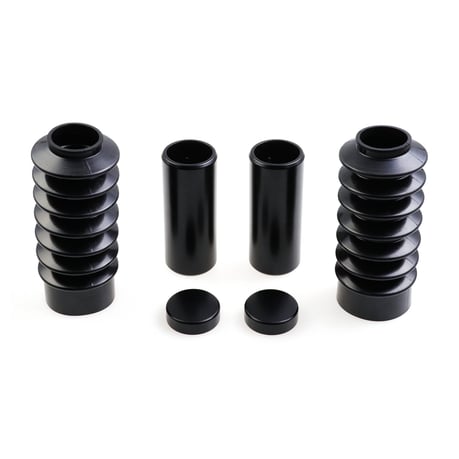 Cult-Werk, 6-piece fork tube cover kit. Short. Black