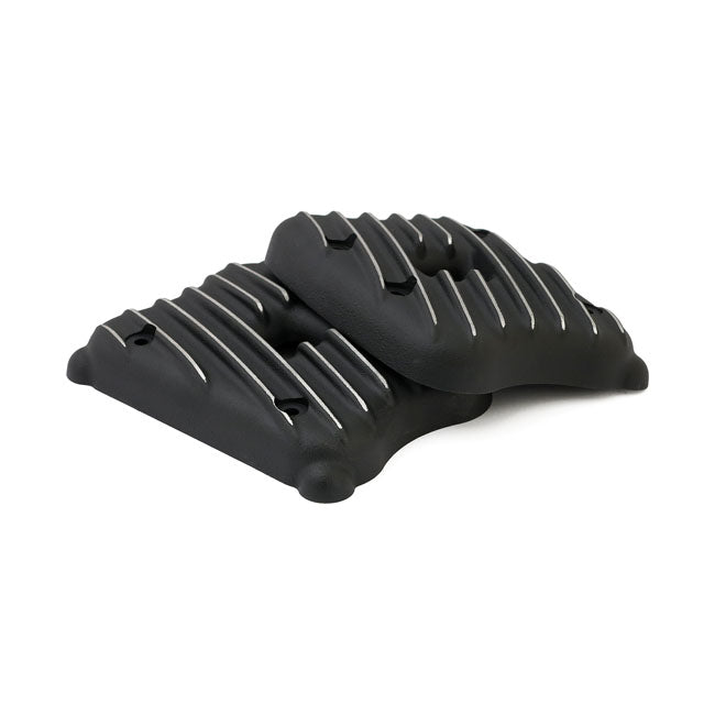 EMD Sportster Ribster Rocker Cover Set. Black Cut for Harley-Davidson