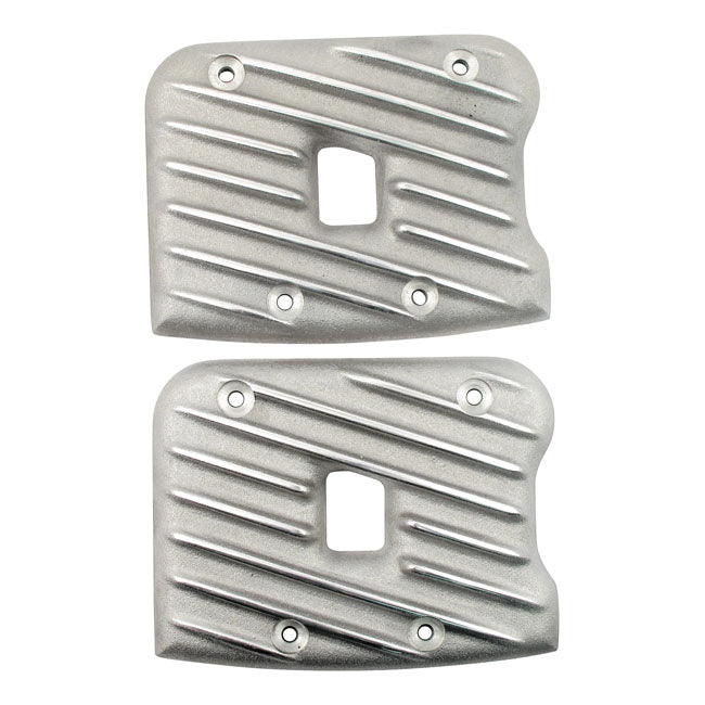EMD Ribster Rocker Cover Set, Semi-Polished, for Harley-Davidson