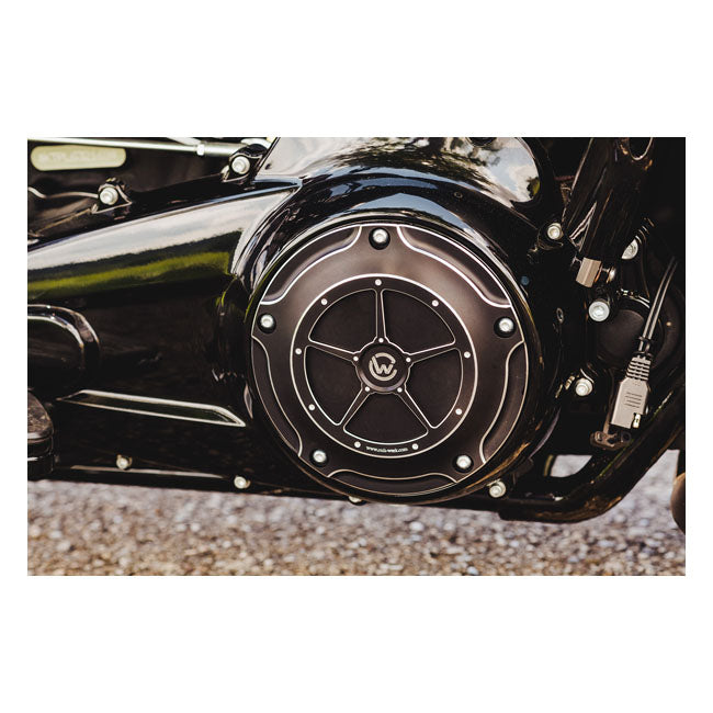 Cult-Werk, Derby Primärdeckel. Schwarz für Harley-Davidson