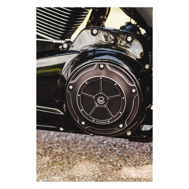 Cult-Werk, Derby Primärdeckel. Schwarz für Harley-Davidson