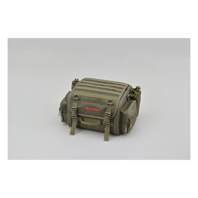 Daytona, Henleybegins Seat Bag 20-26 Liters. Khaki for Harley Davidson