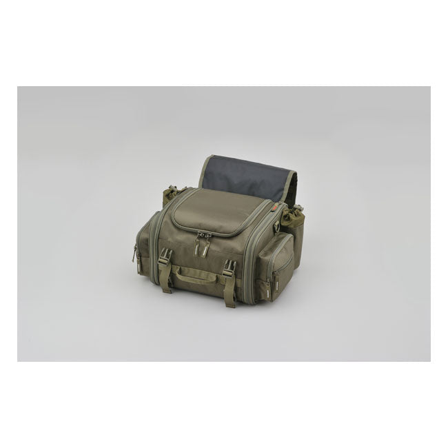 Daytona, Henleybegins Seat Bag 20-26 Liters. Khaki for Harley Davidson