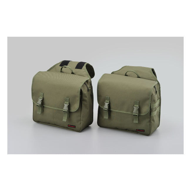 Daytona, Henleybegins 30L Essential Saddlebag Set, Khaki, for Harley-Davidson