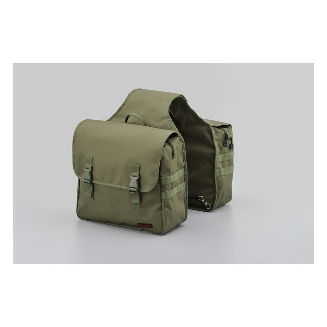 Daytona, Henleybegins 30L Essential Saddlebag Set, Khaki, for Harley-Davidson