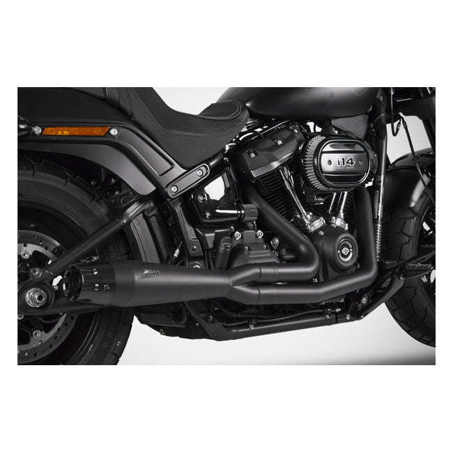 Zard, 2-1 Volledige zwarte ontsnapping M8. Mat Black voor Harley Davidson