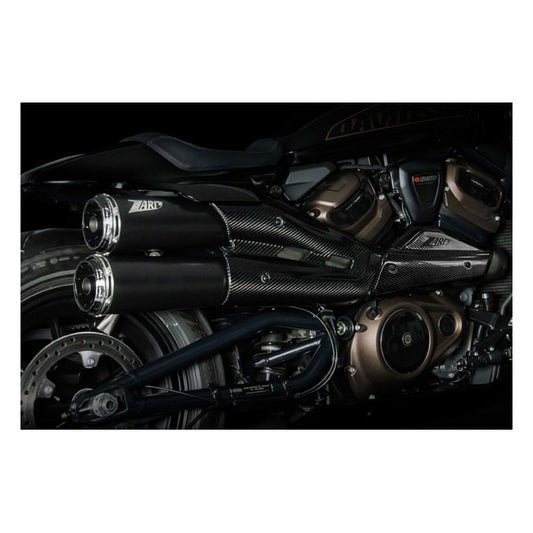 ZARD, SPORTSTER S TOP GUN EXHAUST SYSTEM. MATTE BLACK ECE