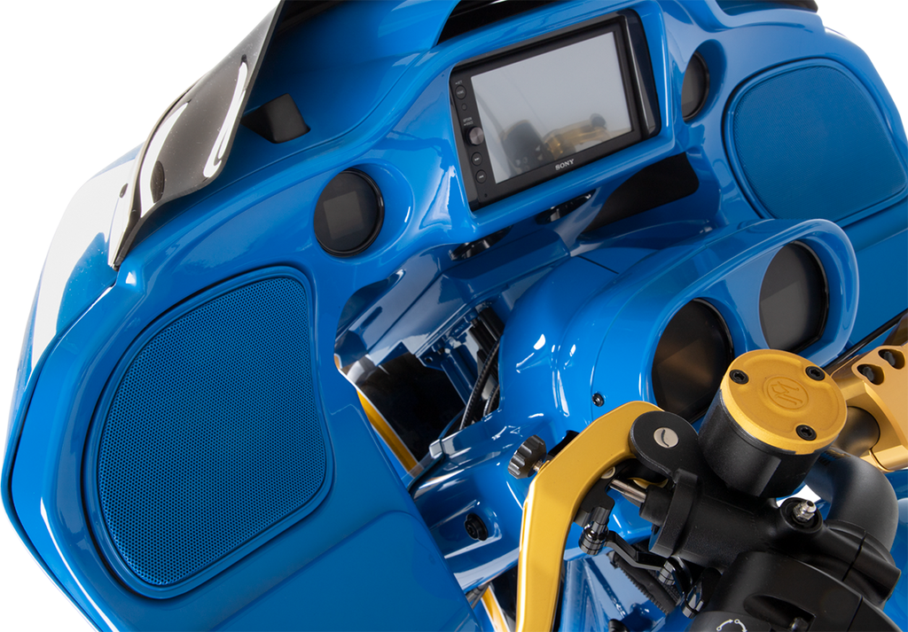 Replacement Speaker Grilles for Harley Davidson 15-23 FLTRX/FLTRXS/FLTRU/FLTRK (except 23 FLHXSE) (black trim)