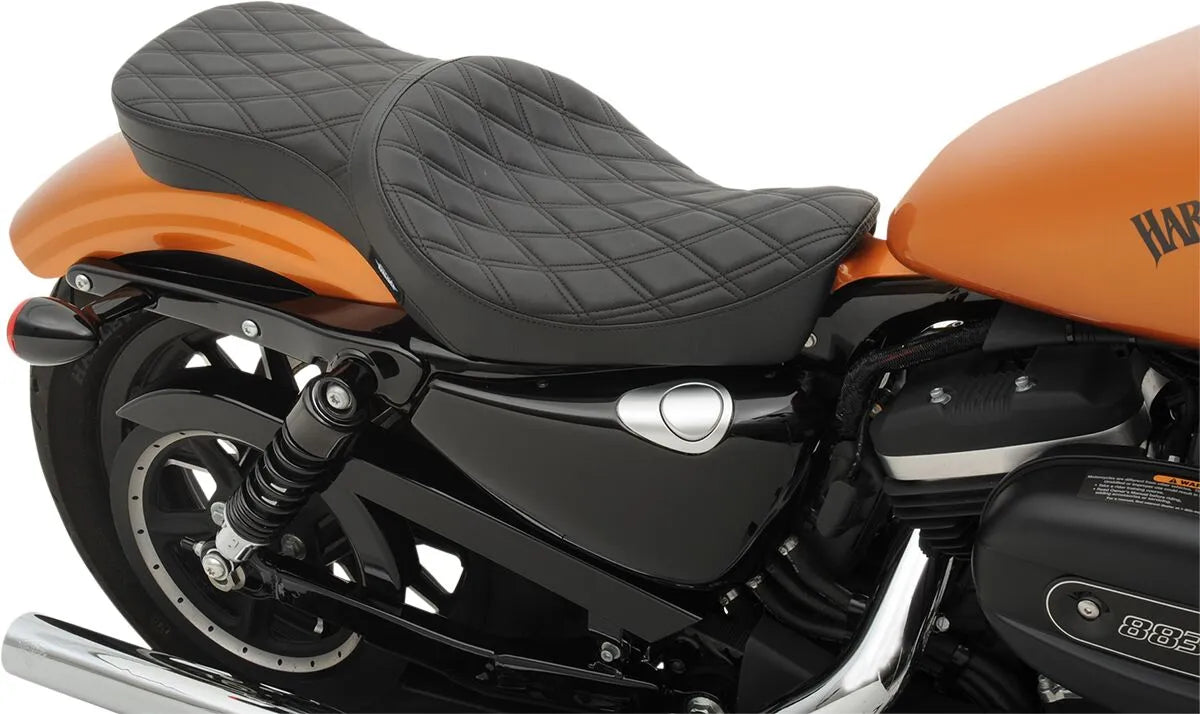 2-Up Double Bucket Vinyl Seat For Harley-Davidson
