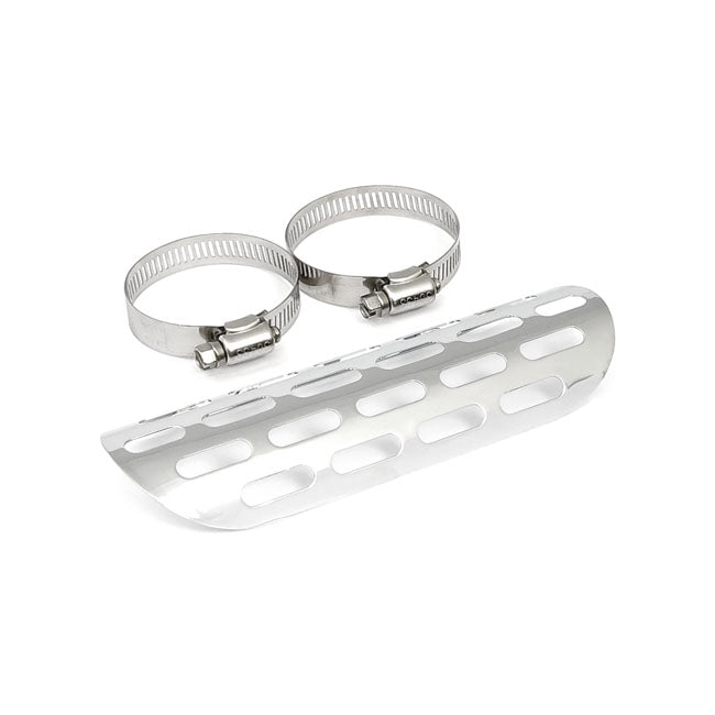 Protección Térmica Universal Ranurada 9" De Largo Cromada Para Harley Davidson