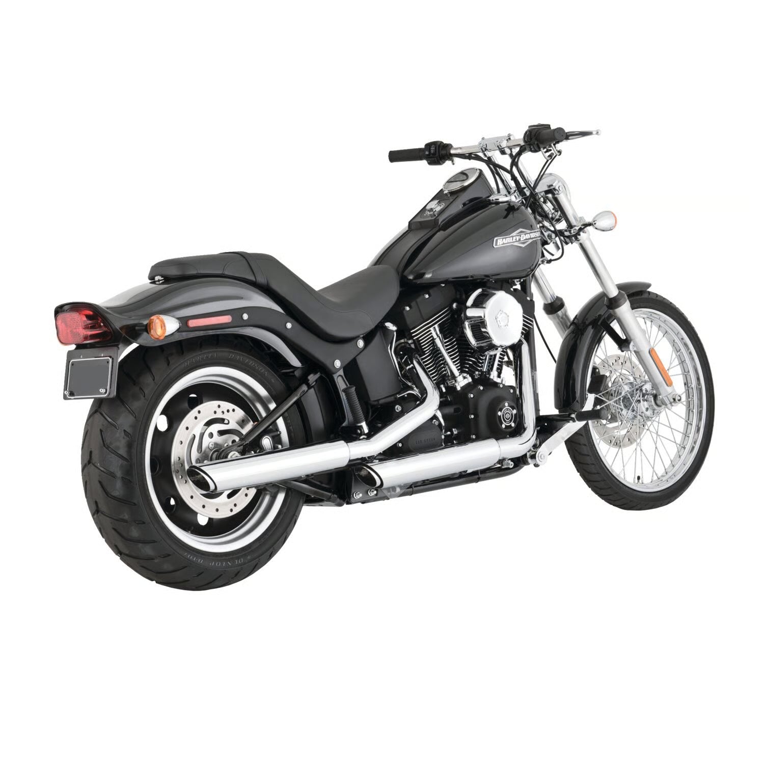 Silenciadores slip-on Vance & Hines cromados para Harley Davidson