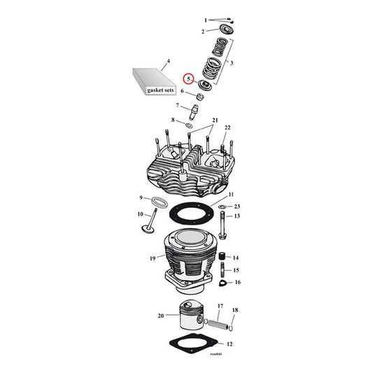 Lower valve spring necklace set.acero.ets for Harley Davidson