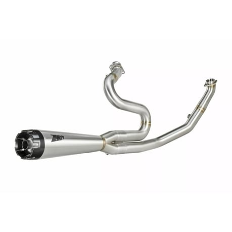 Sistema de escape Zard M8 Touring 2-1 de acero inoxidable. Crudo