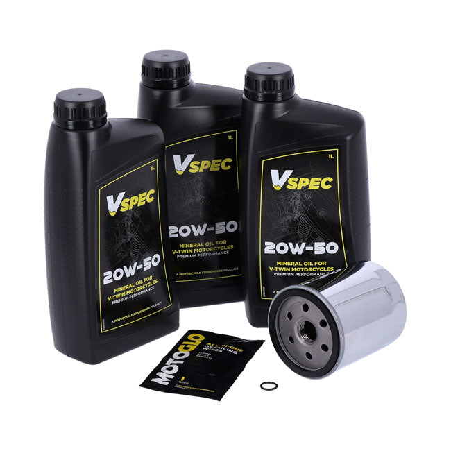 Kit Cambio De Aceite De Motor. 20W50 Minerales Para Harley Davidson Softail, FXR, Sportster