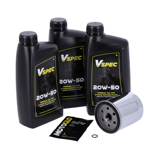 Kit di cambio dell'olio motore. 20w50 minerali per Harley Davidson Softail, FXR, Sportster