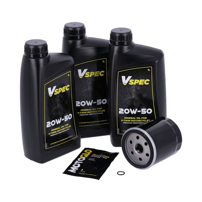Kit De Cambio De Aceite De Motor. 20W50 Minerales Para Harley Davidson 84-98 Softail; 87-94 FXR model; 86-22 XL Sportster
