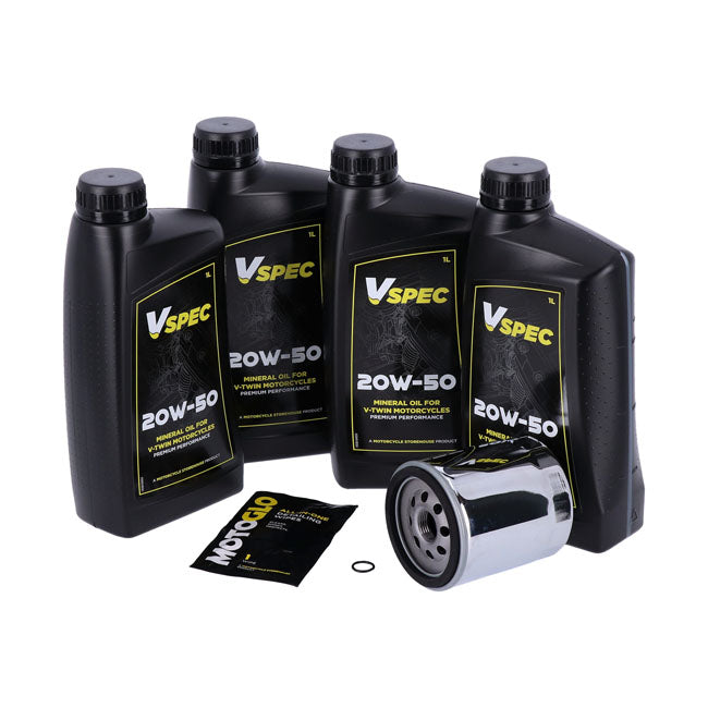 20W50 Mineral Engine Oil Maintenance Kit for Harley-Davidson Touring, Trike