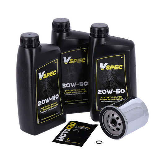 Kit Mantenimiento De Aceite Motor 20W50 Sintetico Para Harley-Davidson Softail Y Dyna